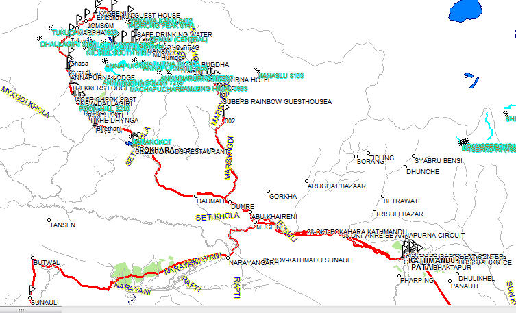 unsere Route in Nepal